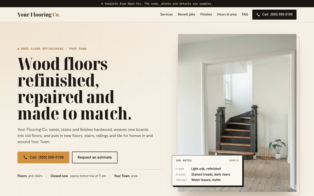 Flooring and stairs website template