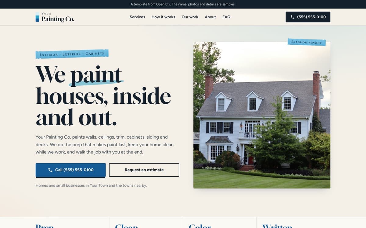 House painting website template