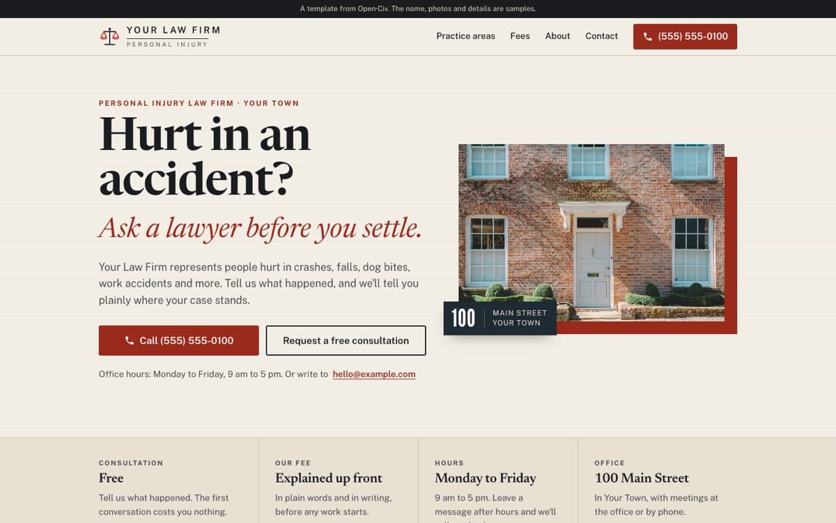 Injury law firm website template