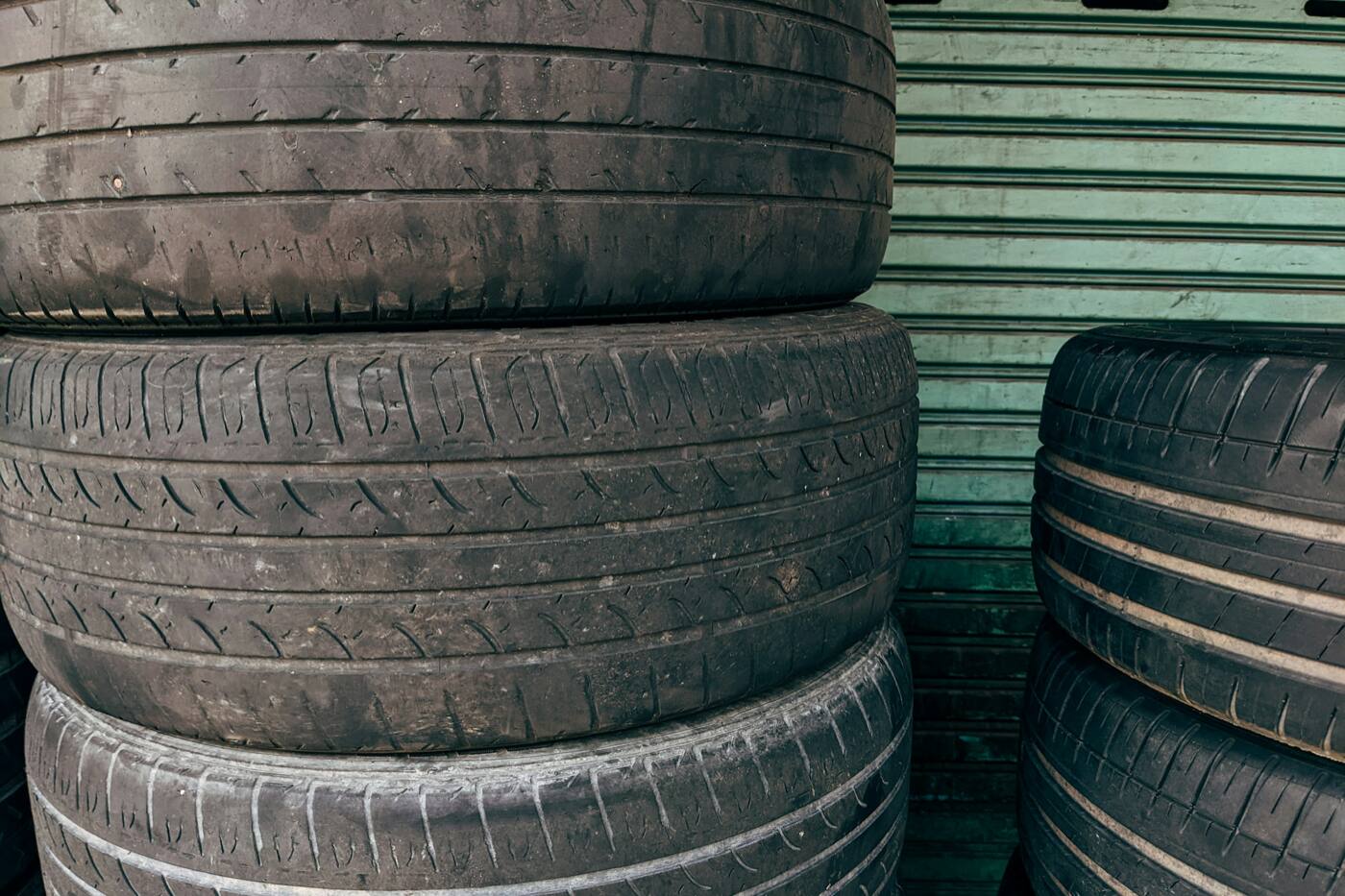 Stacks of used tires